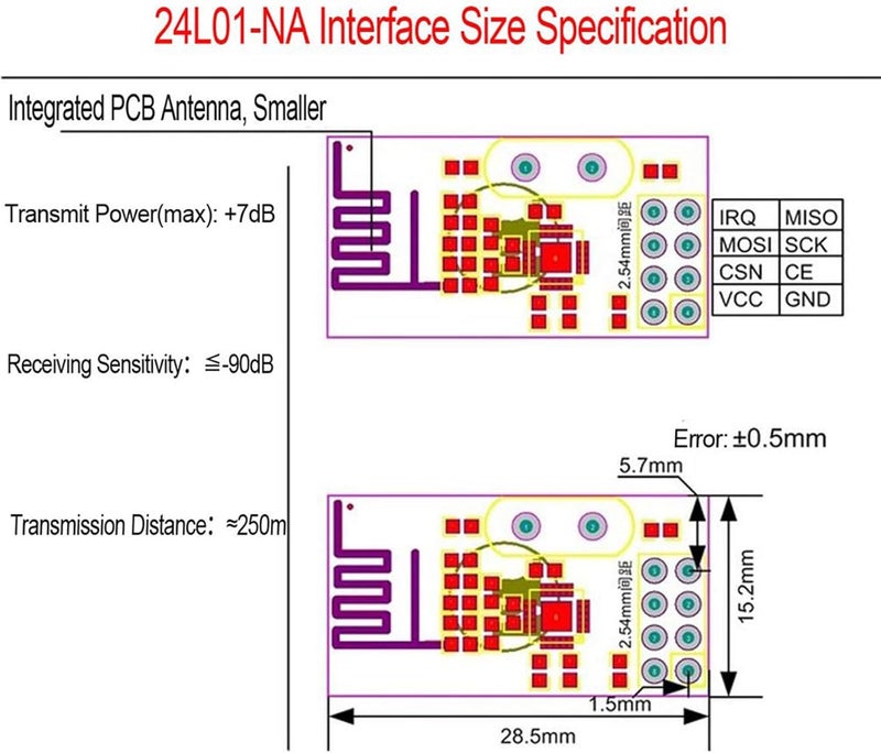 hiBCTR 4 Pieces of NRF24L01+ Wireless Transceiver Module 2.4G Wireless Transceiver Modules - Image 3